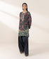 Women's Pret Zari Lawn Black Embroidered Drop Shoulder Shirt